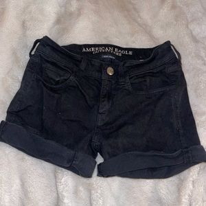 black jean shorts